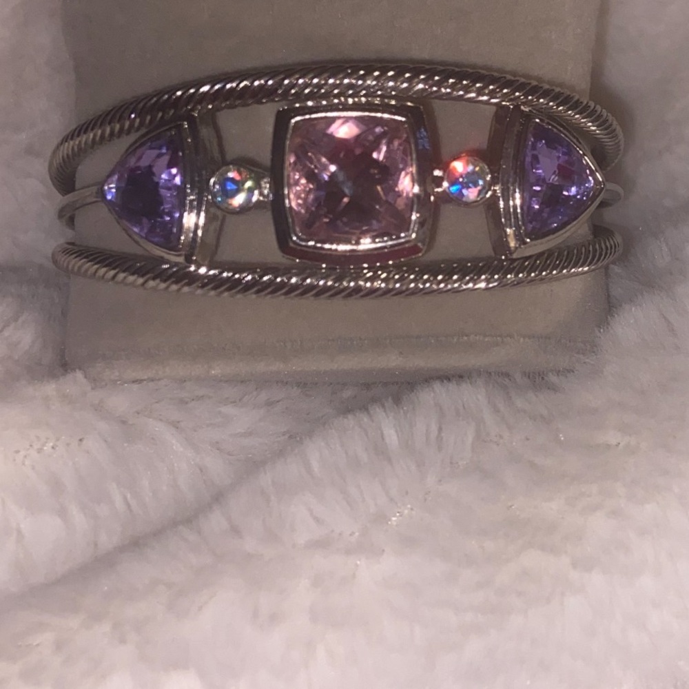Chic Silver and Purple Bracelet